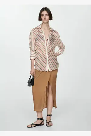 MANGO Camisa semitrasparente rayas CH