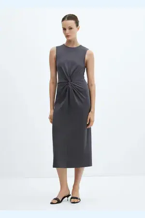 MANGO Vestido algodón nudo