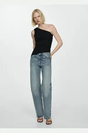 Jeans rectos y straight de algodón para mujer