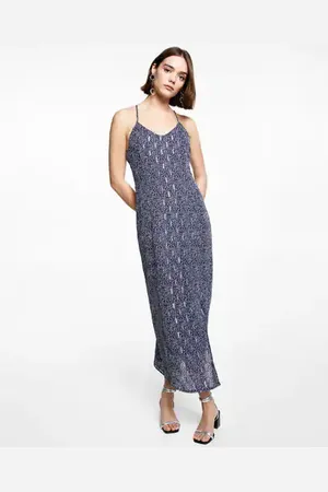 MANGO TEEN Vestido estampado abertura