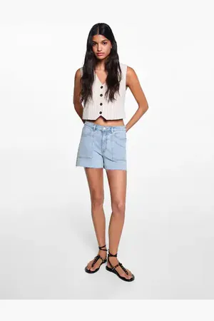 MANGO TEEN Short vaquero tiro medio