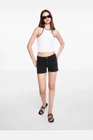 MANGO TEEN Short vaquero tiro medio
