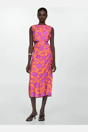 MANGO Vestido estampado aberturas E