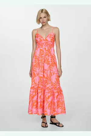 MANGO Vestido largo estampado