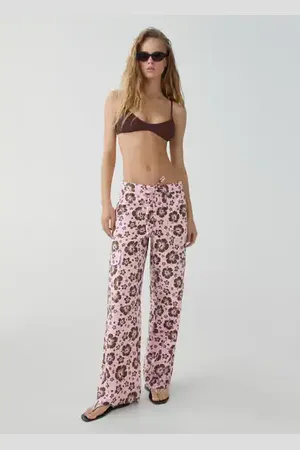 MANGO Pantalón estampado flores E