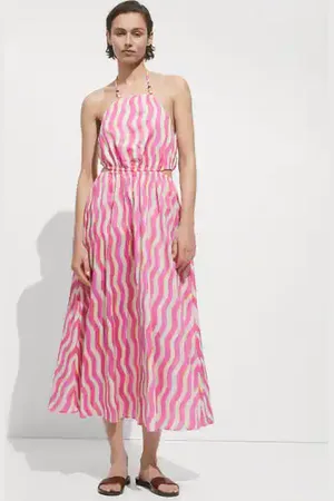 MANGO Vestido estampado aberturas E