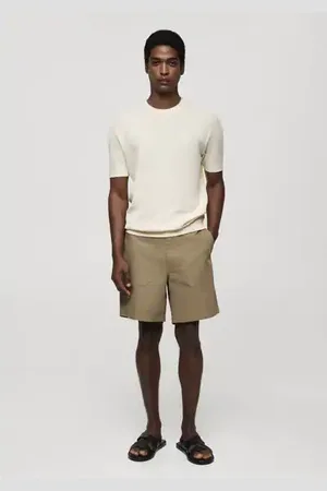 MANGO AN Camiseta punto canalé E