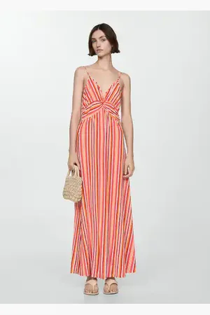 MANGO Vestido estampado rayas