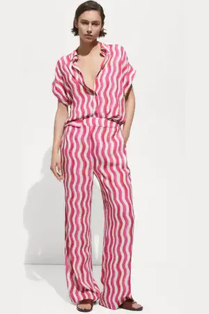 MANGO Pantalón wideleg estampado CH