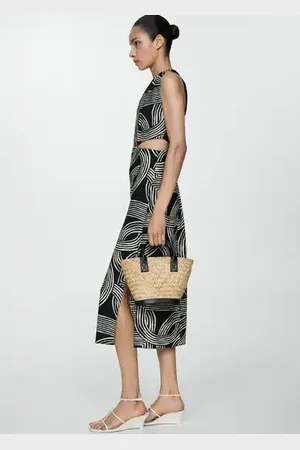 MANGO Vestido estampado aberturas E