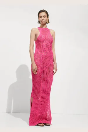 MANGO Vestido largo crochet