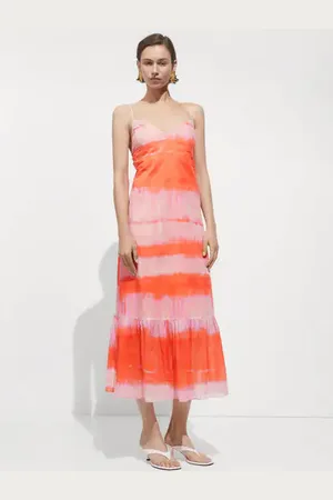 MANGO Vestido estampado volante CH