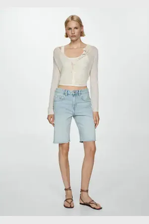 MANGO Bermudas vaqueras rectas