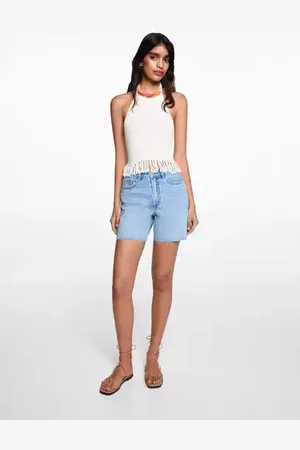 MANGO TEEN Top crochet cuello halter