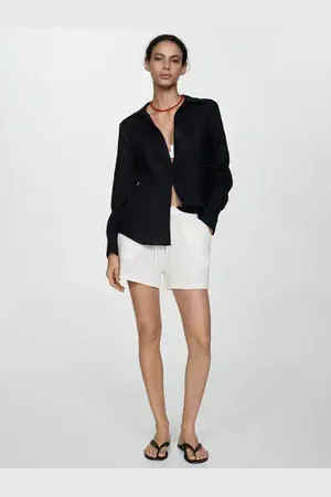 MANGO Shorts algodón cintura elástica