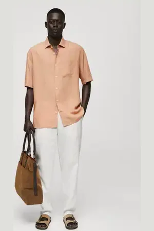 MANGO AN Camisa relaxed fit % tencel