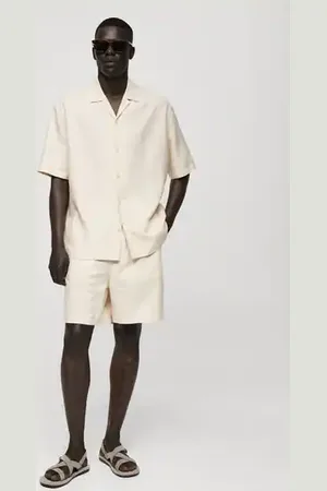 MANGO AN Camisa relaxed fit mezcla lino CH