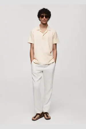 MANGO AN Polo algodón regular fit textura