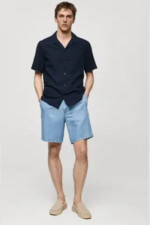 MANGO AN Bermudas cáñamo lyocell pinzas 2