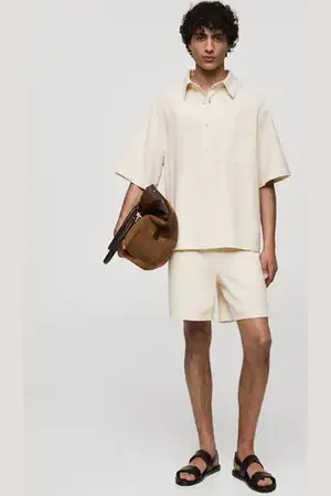 MANGO AN Bermudas algodón cordón