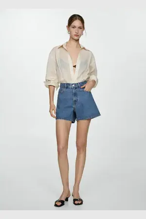 MANGO Shorts vaqueros tiro alto
