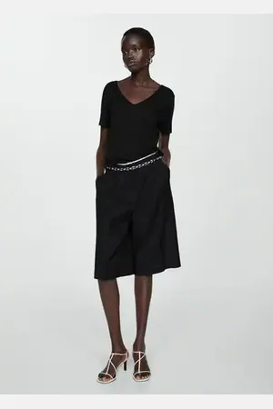 MANGO Camiseta lino manga corta CH