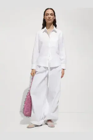MANGO Camisa lino bolsillo 2E