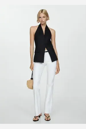 MANGO Jeans flare tiro medio