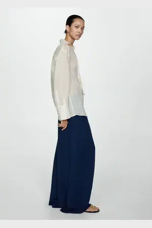 MANGO Pantalón lyocell cintura elástica