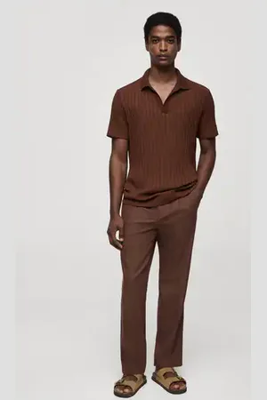 MANGO AN Polo regular fit algodón canalé E
