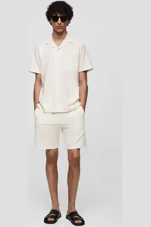 MANGO AN Camisa algodón bolsillo