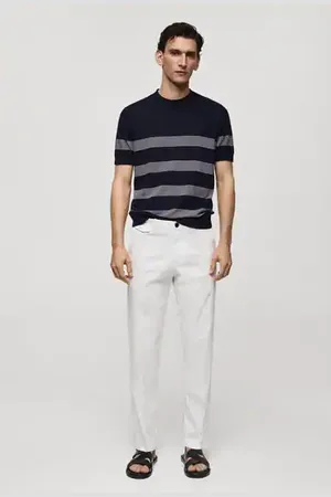 MANGO AN Pantalón regular fit algodón estructura 4