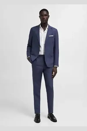 MANGO AN Camisa traje slim fit algodón popelín