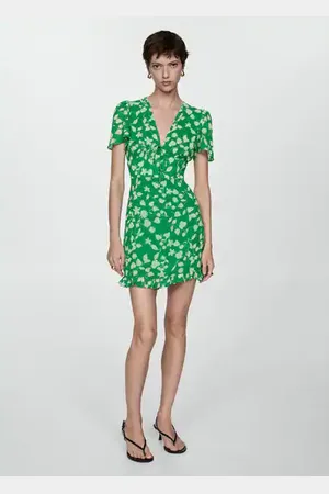 MANGO Vestido estampado corto