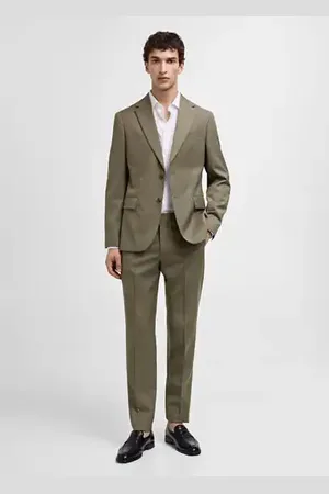 MANGO AN Americana traje slim fit % lana virgen 44