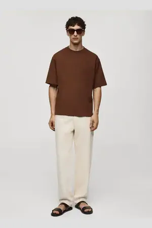 MANGO AN Camiseta bolsillo % algodón