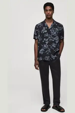 MANGO AN Camisa fluida estampado hawaiano