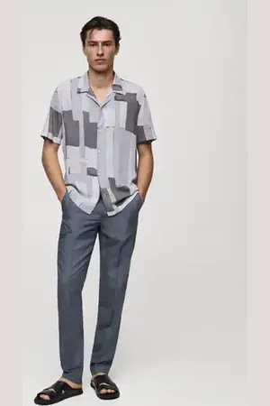 MANGO AN Camisa regular fit fluída estampada