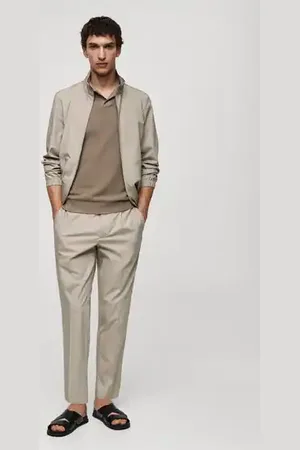 MANGO AN Pantalón slim fit lyocell pinzas 4