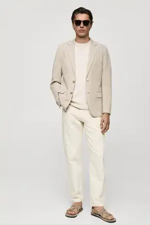 MANGO AN Americana slim fit algodón estructura 4