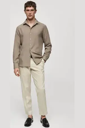 MANGO AN Camisa regular fit lyocell