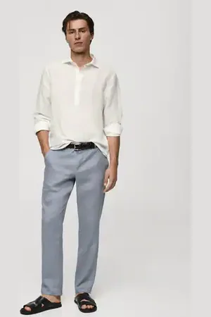 MANGO AN Camisa relaxed fit lino tencel E