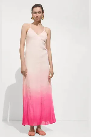 MANGO Vestido lyocell estampado