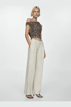 MANGO Top asimétrico leopardo