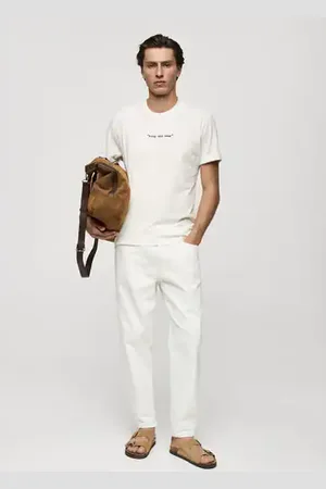 MANGO AN Camiseta regular fit algodón estampada