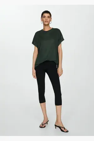 MANGO Camiseta lino manga corta CH