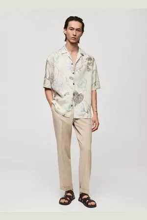 MANGO AN Camisa fluida estampado floral