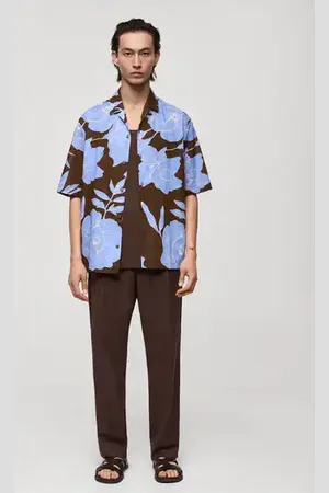 MANGO AN Camisa regular fit algodón estampada