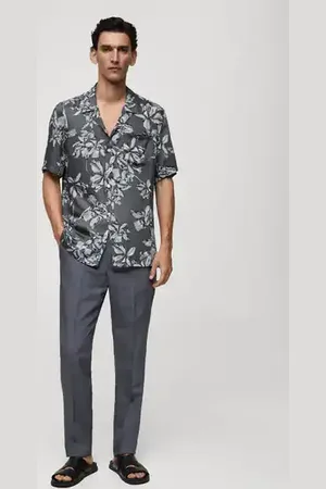 MANGO AN Camisa regular fit estampado hawaiano CH