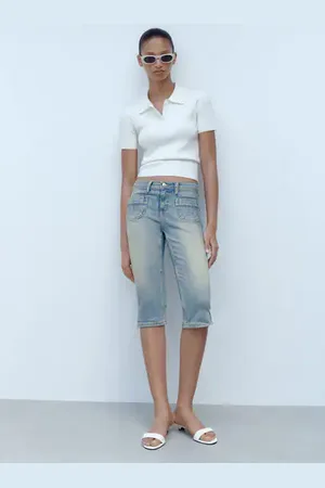 MANGO Jeans capri bolsillos